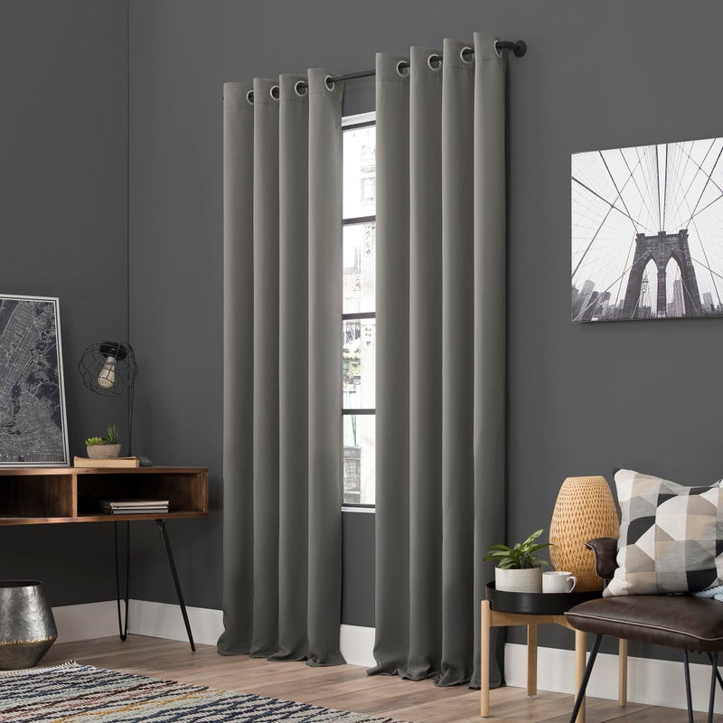 Sun Zero Soho 2-pack Blackout Energy Efficient Grommet Curtain Panel Pair, 54" x 96", Gray - Image 5