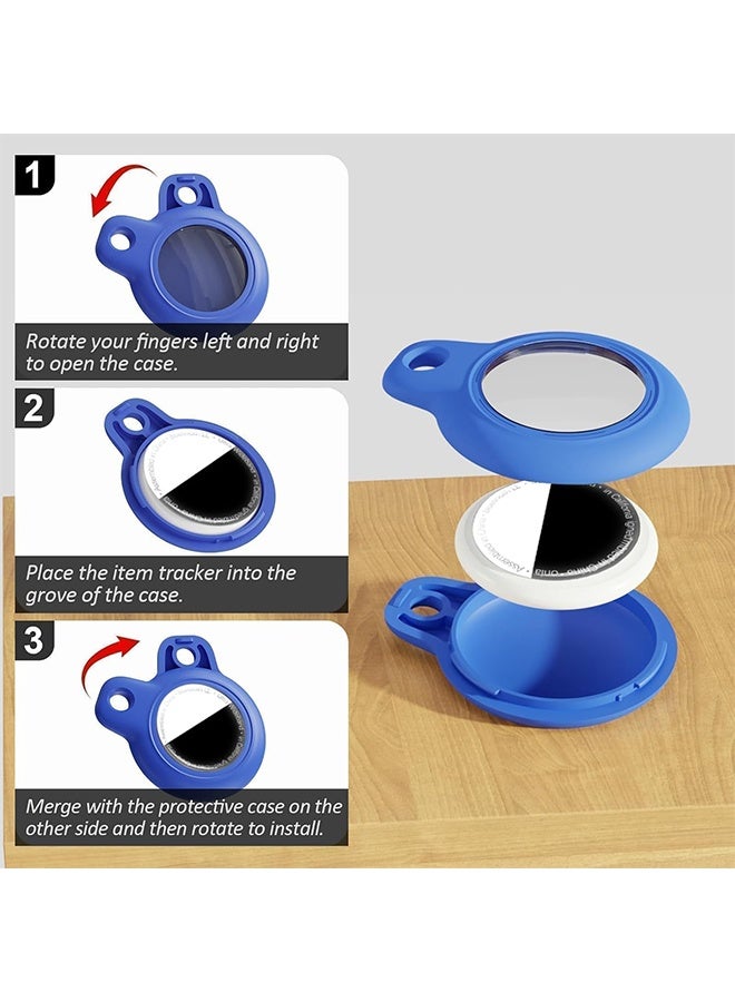 4 Pack for Airtag Holder Case with Keychain, Shockproof GPS Cover Anti-Scratch Key Chain, for Airtags Accessories for GPS Item Tracker Cases for Bags, Luggages, Multicolor - Image 4