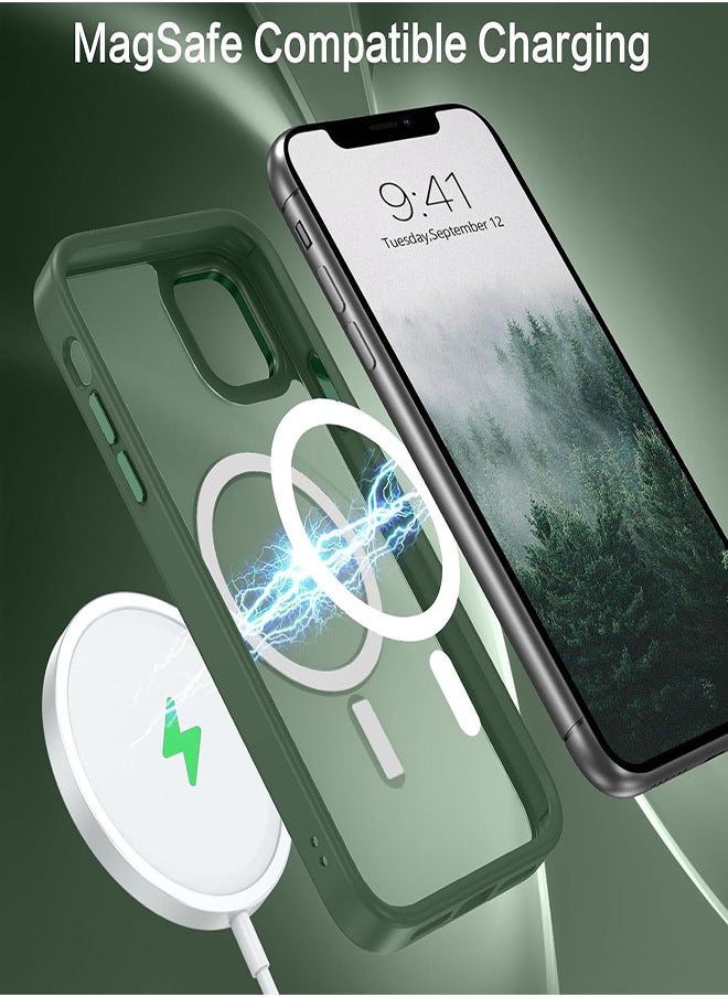 Generic - Case BENTOBEN Magnetic Iphone 16, Compatible with Wireless Charger and Magsafe Card Wallet, Simple Clear Shockproof Drop Resistant Anti-Fingerprint Case Compatible with Iphone 16 - Green - Image 1
