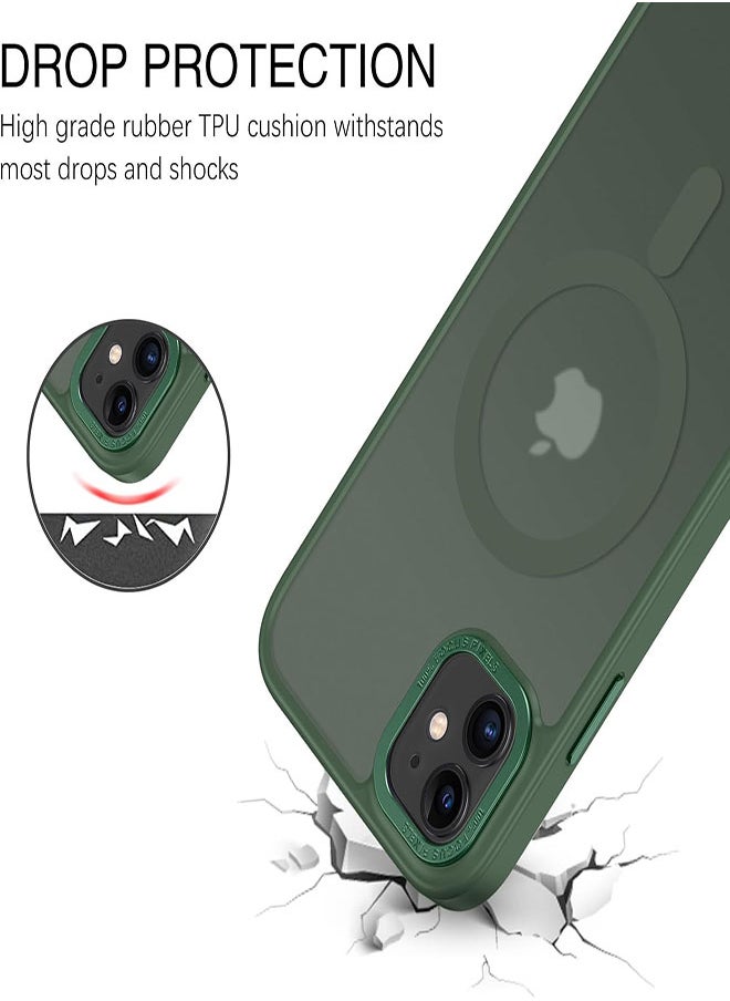 Generic - Case BENTOBEN Magnetic Iphone 16, Compatible with Wireless Charger and Magsafe Card Wallet, Simple Clear Shockproof Drop Resistant Anti-Fingerprint Case Compatible with Iphone 16 - Green - Image 1