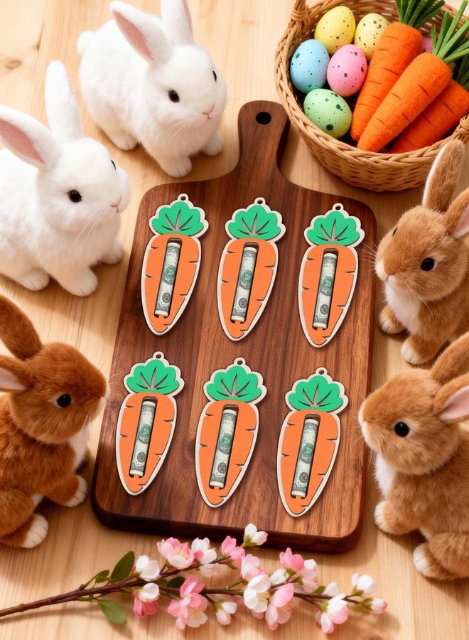 Diltik 3 Pack Easter Carrot Money Holder, Wooden Cash Gift Holder with String, Easter Basket Stuffers, Money Gift Card Holder for Easter Decorations, Egg Hunt, Holiday Gifts - Image 2