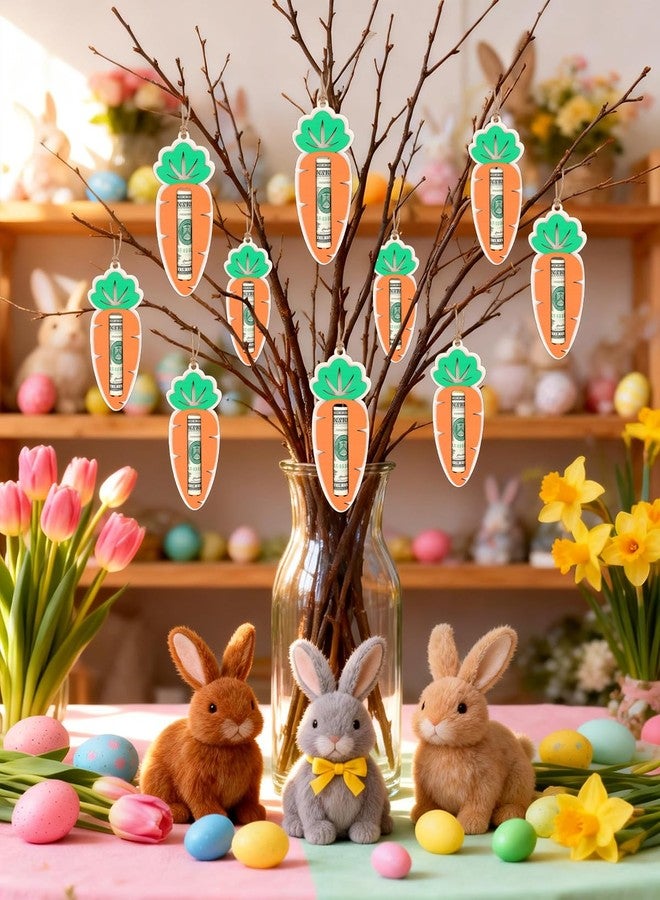 Diltik 3 Pack Easter Carrot Money Holder, Wooden Cash Gift Holder with String, Easter Basket Stuffers, Money Gift Card Holder for Easter Decorations, Egg Hunt, Holiday Gifts - Image 3