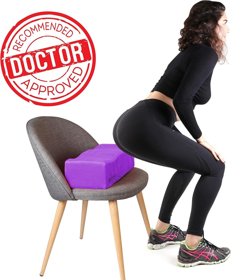 YESINDEED The Original Brazilian Butt Lift Pillow – Dr. Approved for Post Surgery Recovery Seat – BBL Foam Pillow + Cover Bag Firm Support Cushion Butt Support Technology - Purple - Image 2