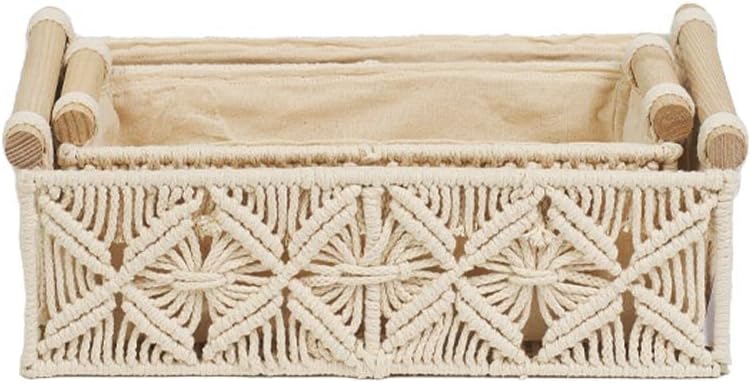 Homesmiths Small Cotton Rope Basket with Handle - Ivory - Image 2