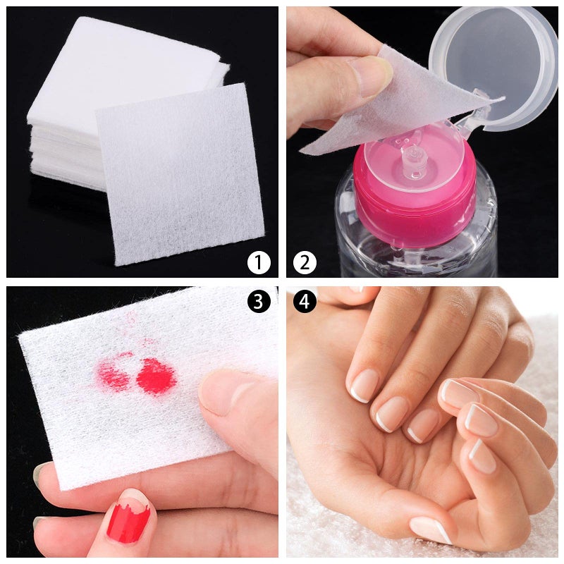 LoveBB Lint Free Nail Wipes Nail Art Gel Polish Remover Cotton Pads 4 Boxes (1300 Pieces) - Image 5