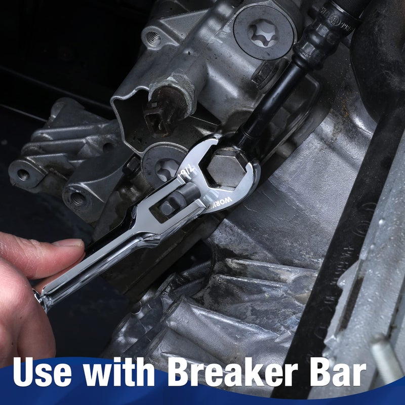 WORKPRO 3/8" Drive Flare Nut Wrench Set, 10-piece Crowfoot Flare Nut Tool Kit, SAE 3/8-1in, Steel Wrench With Storage Rail for Nut Removal - Image 5