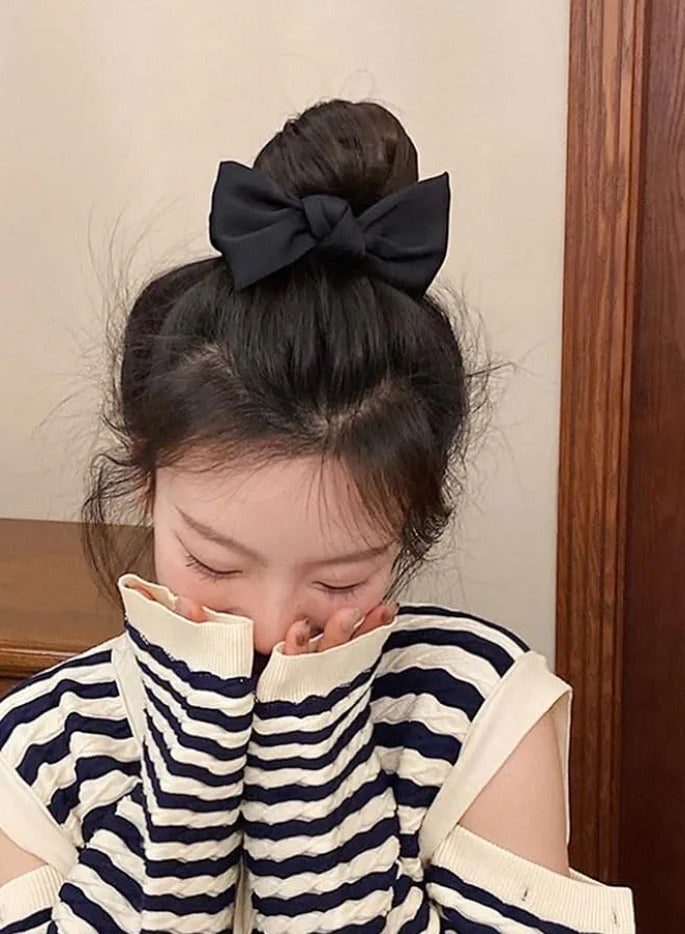 Satin Bow Scrunchie – Classic Hair Tie Chocolate Brown - Image 5
