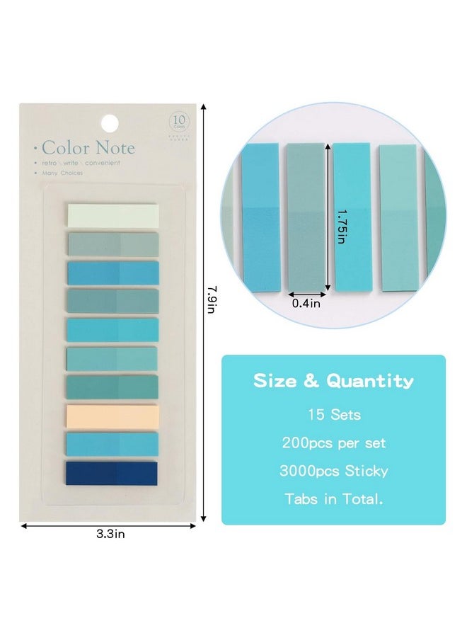 3000Pcs Book Tabs Morandi Sticky Tabs Transparent Sticky Notes For Page Markers Writable And Repositionable Book Flags Strip Index Tabs