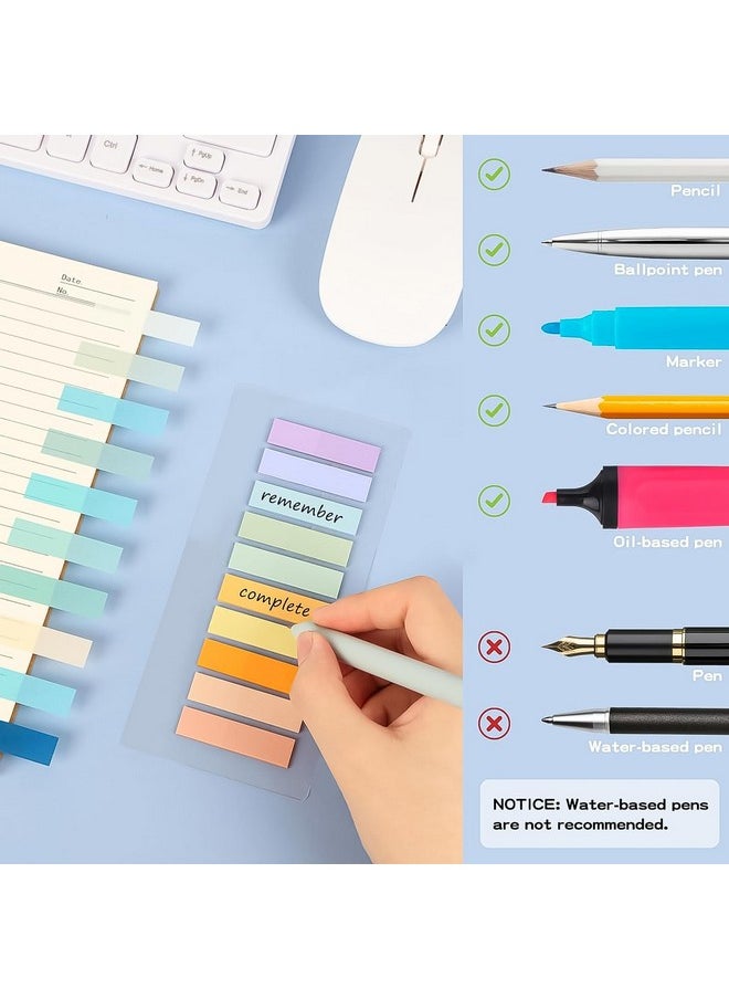 3000Pcs Book Tabs Morandi Sticky Tabs Transparent Sticky Notes For Page Markers Writable And Repositionable Book Flags Strip Index Tabs