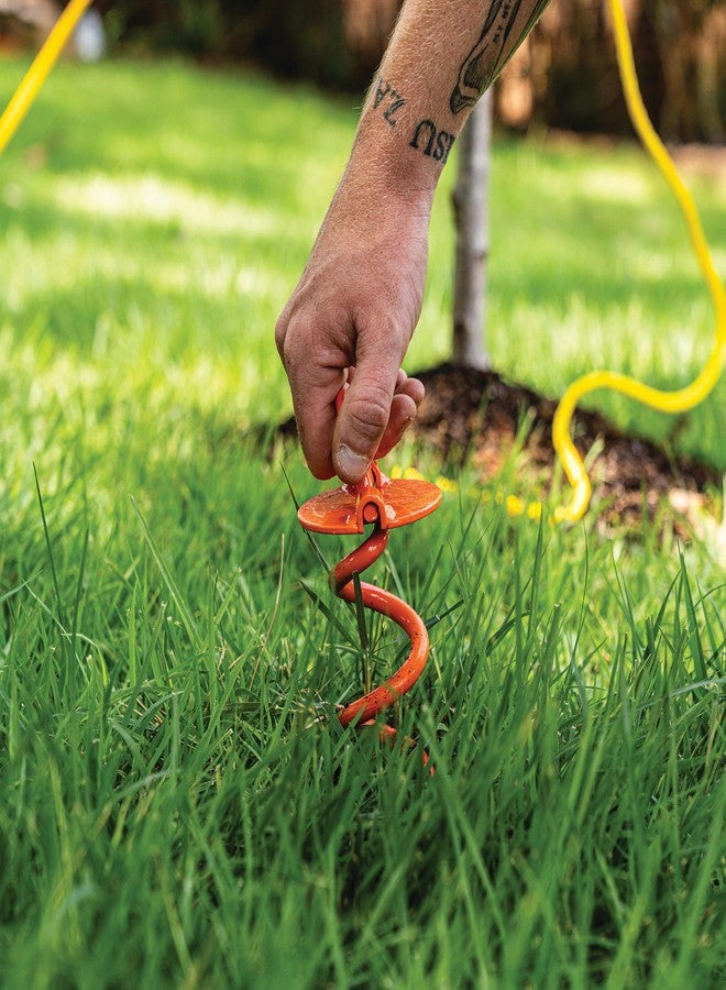 Vortex (1-Pack) 16" Spiral Ground Anchors, Steel Screw In with Folding Ring, 425 lb Pull Force, Orange ANCFR16-ORG-A - Image 2