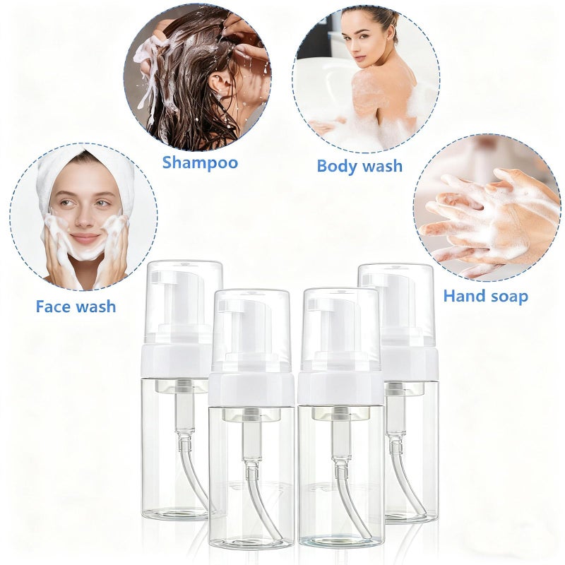 AskBed 4 Pack 3.4 Oz (100ml) TSA Approved Travel Size Foam Pump Bottles for Toiletries Clear Travel Size Bottles Leak Proof with Labels - Image 5