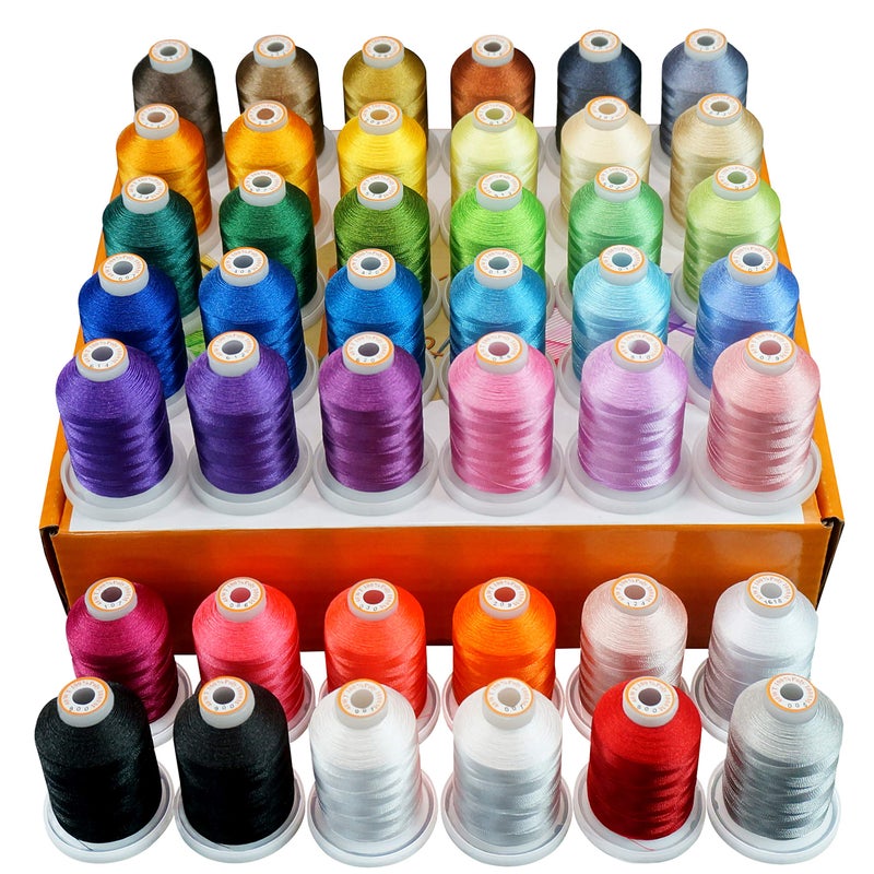 New brothread 42 Spools 1000M 1100Y Polyester Embroidery Machine Thread Kit for Professional Embroiderer and Beginner