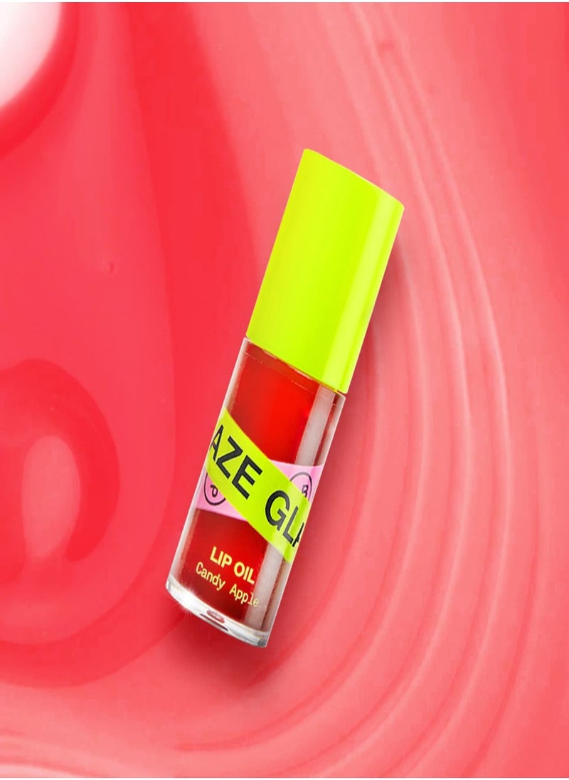 GLAZE LIP OIL- Lip Plumping, Hydrating, and Shining Oil for soft plump a supple lips- Candy Apple