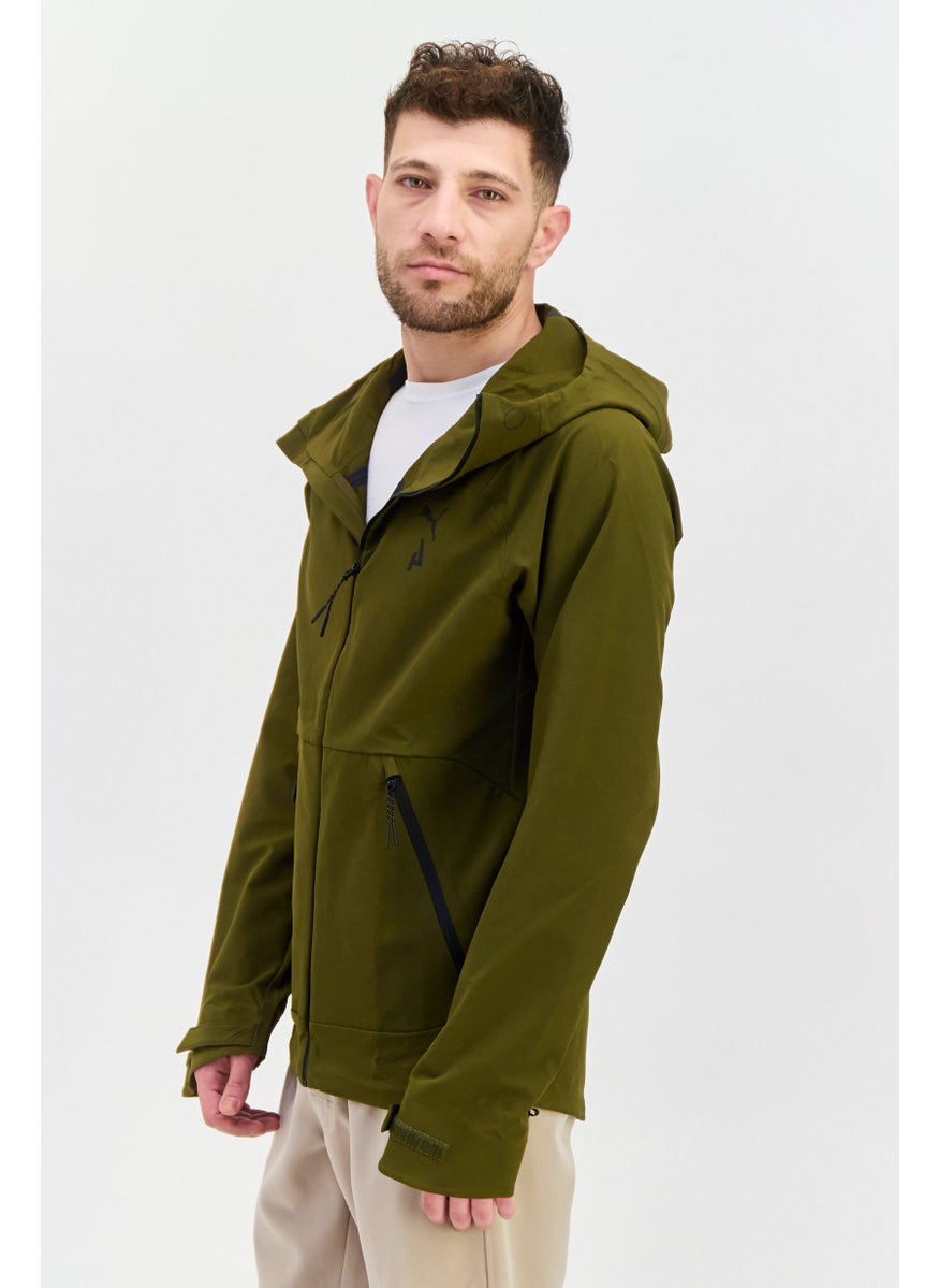 PUMA Men Sportswear Fit Long Sleeve Outdoor Hooded Jacket, Olive  - Image 2