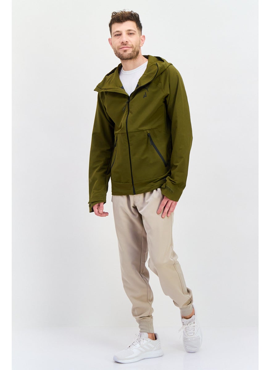 PUMA Men Sportswear Fit Long Sleeve Outdoor Hooded Jacket, Olive  - Image 4