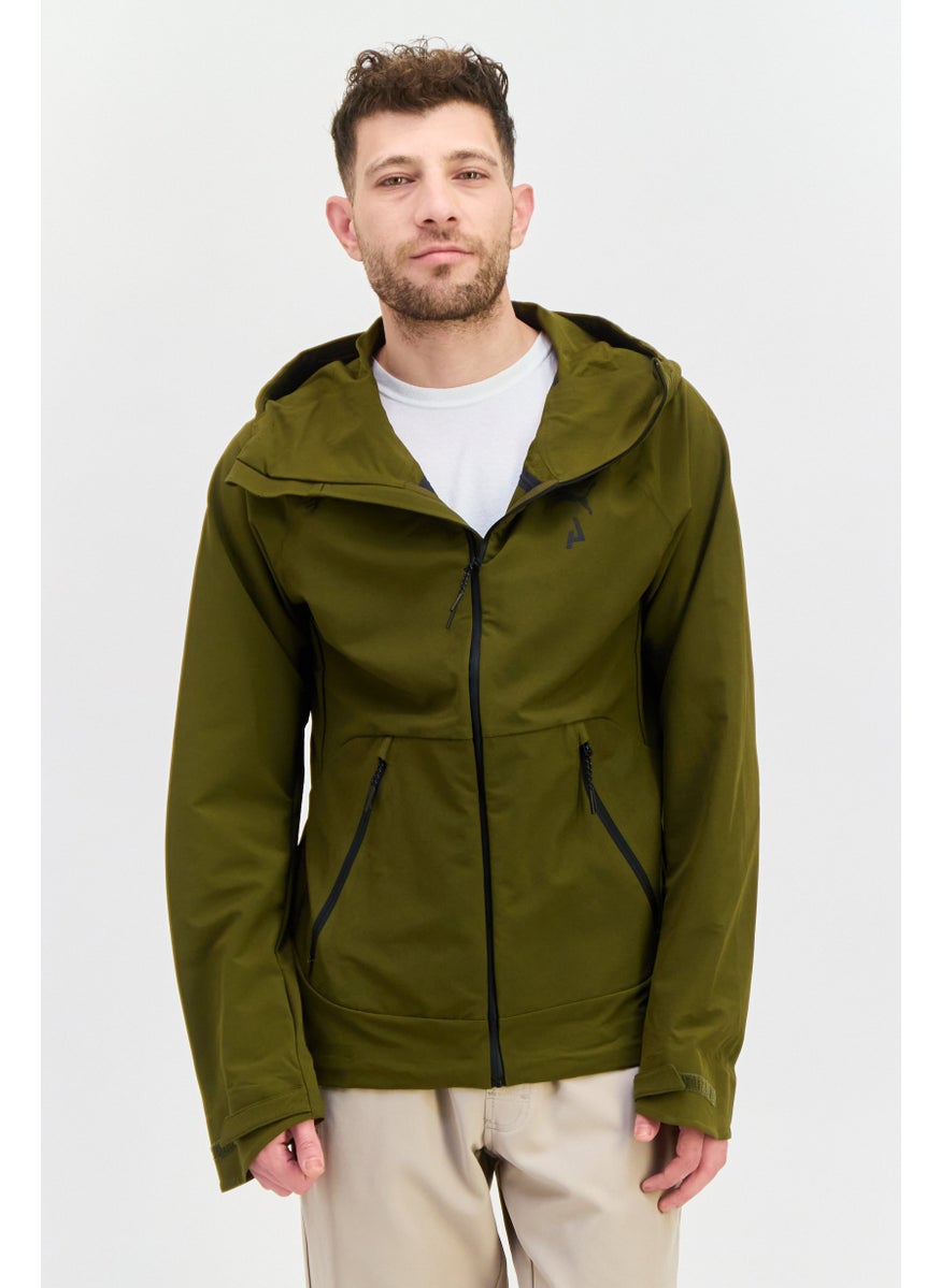 PUMA Men Sportswear Fit Long Sleeve Outdoor Hooded Jacket, Olive  - Image 1