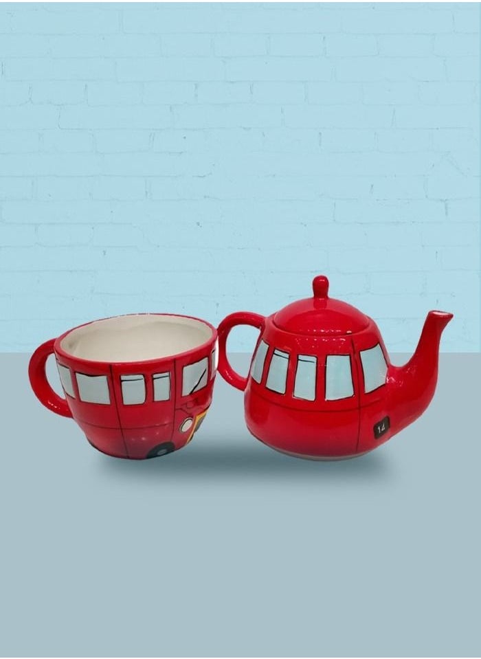 Fighter Gifts - Route master Bus Teapot Mug Set - Image 1