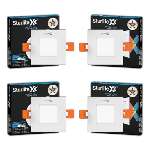 Sturlite Eco LYF 4W Square LED Downlight| Cool White Color Temperature| 280 Lumens with CRI Tech for Various Ceiling Types and Rooms - (Pack of 4) - Image 1