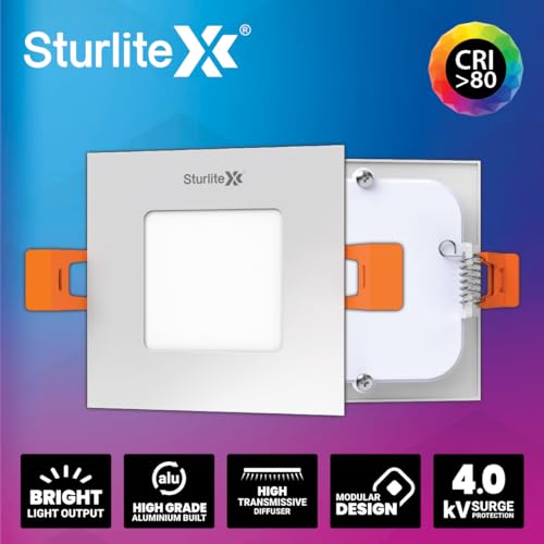 Sturlite Eco LYF 4W Square LED Downlight| Cool White Color Temperature| 280 Lumens with CRI Tech for Various Ceiling Types and Rooms - (Pack of 4) - Image 3