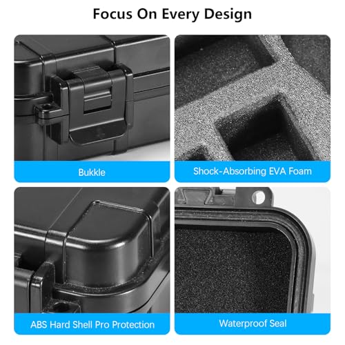 AMAZEAR Hard Case for DJI Osmo Nano Accessories, DJI Osmo Nano Hard Shell Protective Cases for Storage, Travel, Easy Carrying, EVA + ABS Waterproof Storage - Black - Image 3
