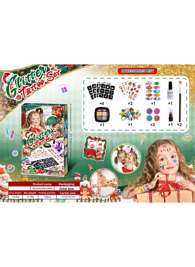 Christmas Halloween Theme DIY Children Tattoo Suit Sticker Nail Polish Cosmetic Earrings Necklace Jewelry Toys 