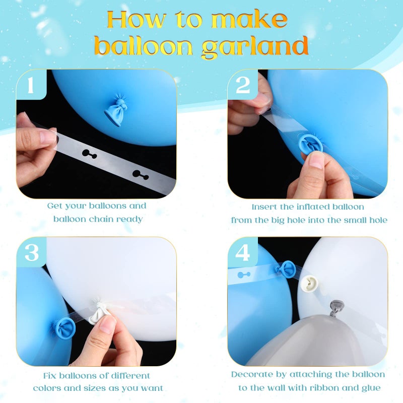 Zhanmai Baby Shower Decorations 121 Pieces Elephant Party Supplies Include Backdrop Banner Balloons Tablecloth and Cake Toppers for Gender Reveal Elephant Theme Birthday Party(Boy Style) - Image 5