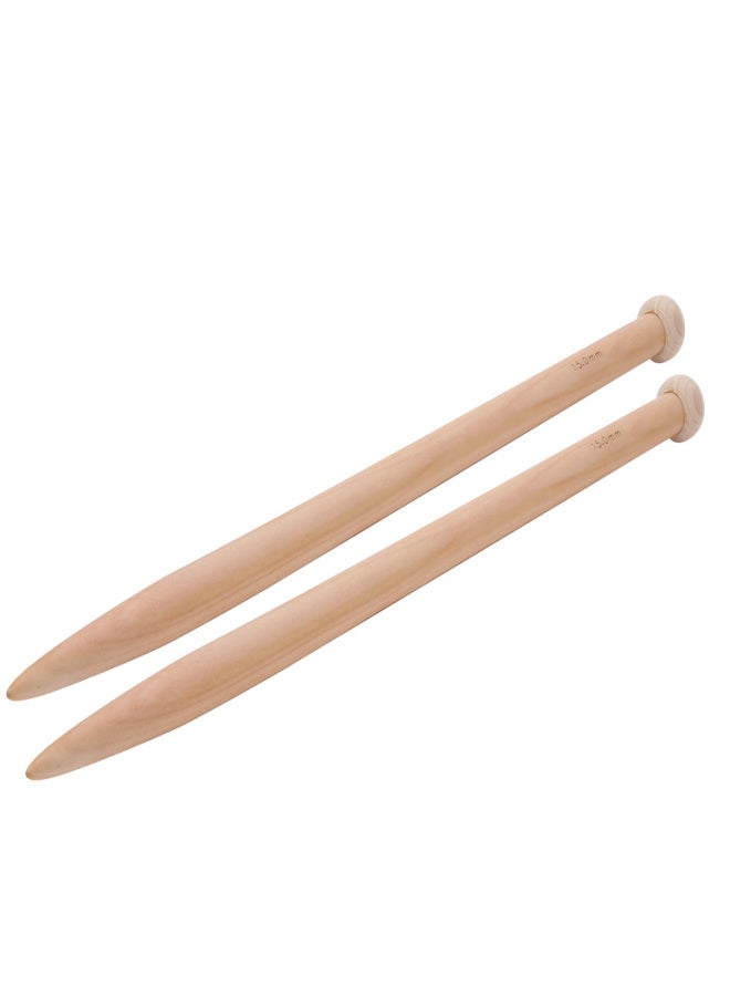 1 Pair Wooden Crochet Hook Knitting Needle Hand Weaving Tool for Scarf Sweater Blanket15mm - Image 3