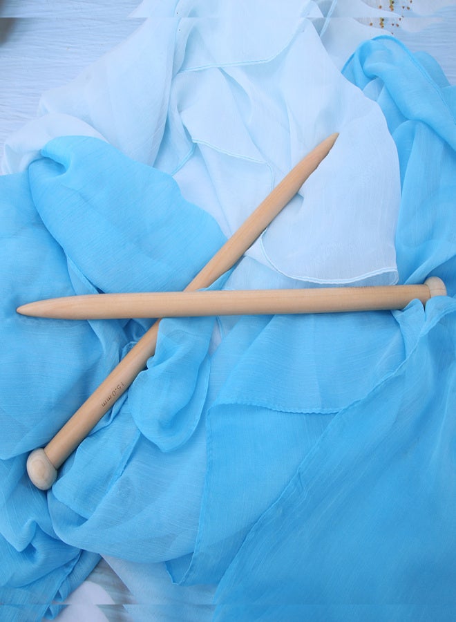 1 Pair Wooden Crochet Hook Knitting Needle Hand Weaving Tool for Scarf Sweater Blanket15mm - Image 5