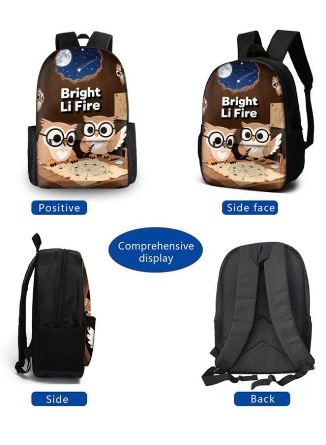 Bright Li Fire Three-piece set of cartoon bags, easily cope with various occasions (students, children, friends' outings, mountain climbing, schooling, etc.) | Backpack + hand-held + stationery bag | School season/holiday gifts - 6 - Image 3