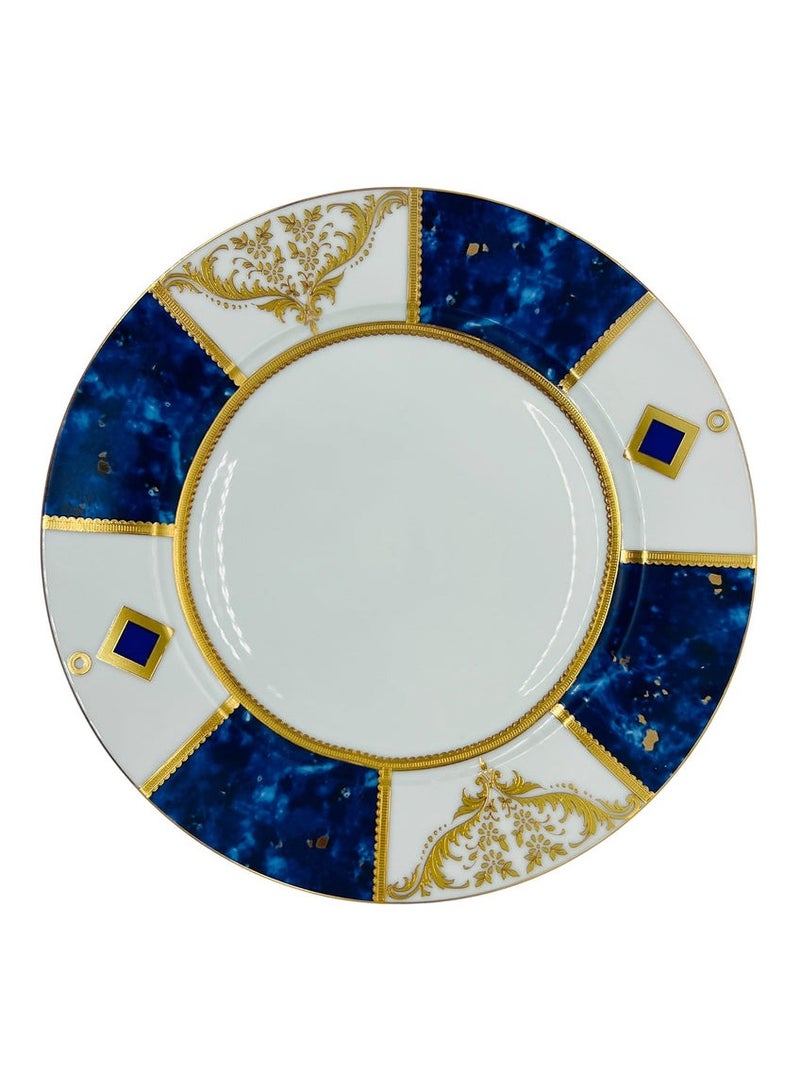 Veronese Ceramic Dinner Plate 10.75", Italian Design, Royal Blue and Gold, PE19151 - Image 2