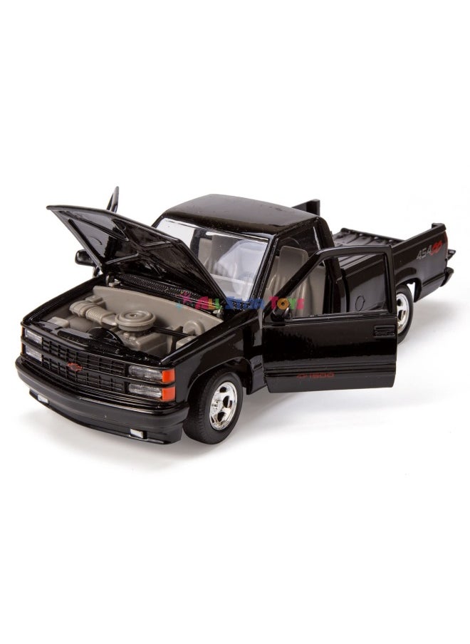 Motor Max Motormax 1992 Chevy 454Ss Pickup Truck 1 24 Scale Diecast Model Car Black  - Image 3