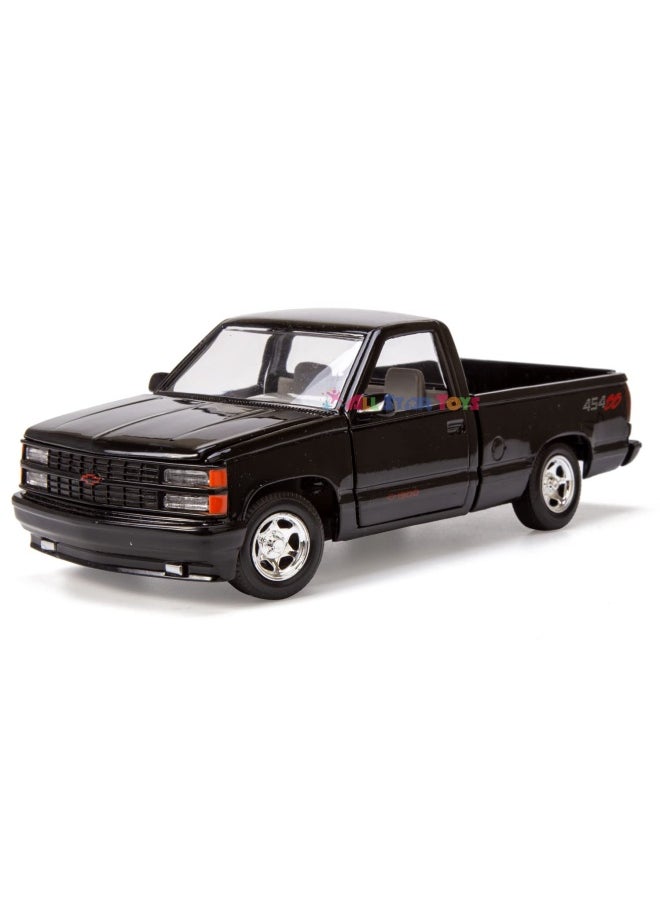Motor Max Motormax 1992 Chevy 454Ss Pickup Truck 1 24 Scale Diecast Model Car Black  - Image 2