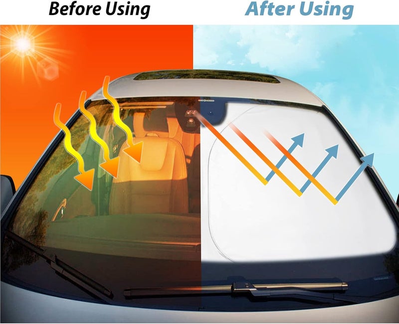 SKTU Sun Protection for Front Screens Compatible with VW T-Roc 2018-2024 Indoor Foldable Windscreen Cover with UV Protection - Image 4
