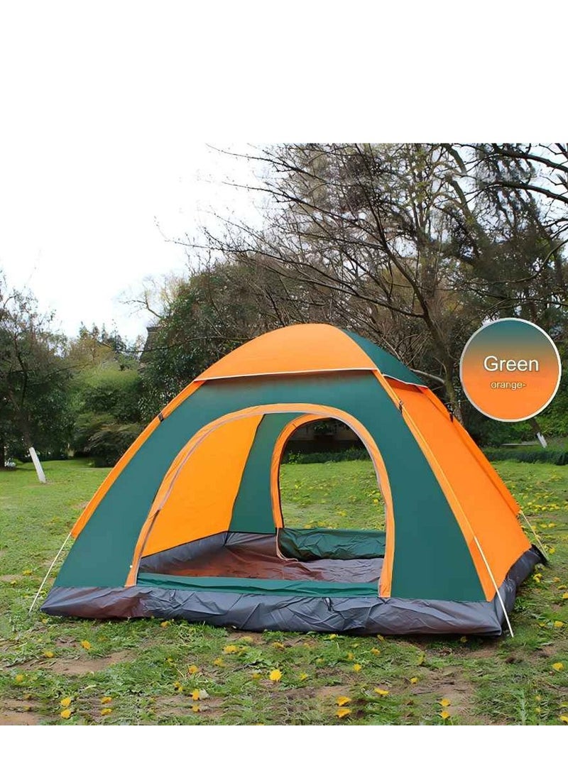 Excellent - Outdoor Fully Automatic Camping Folding Tent Beach Easy Quick Opening - Green Orange (1-2 People) Automatic Single Door - Image 1