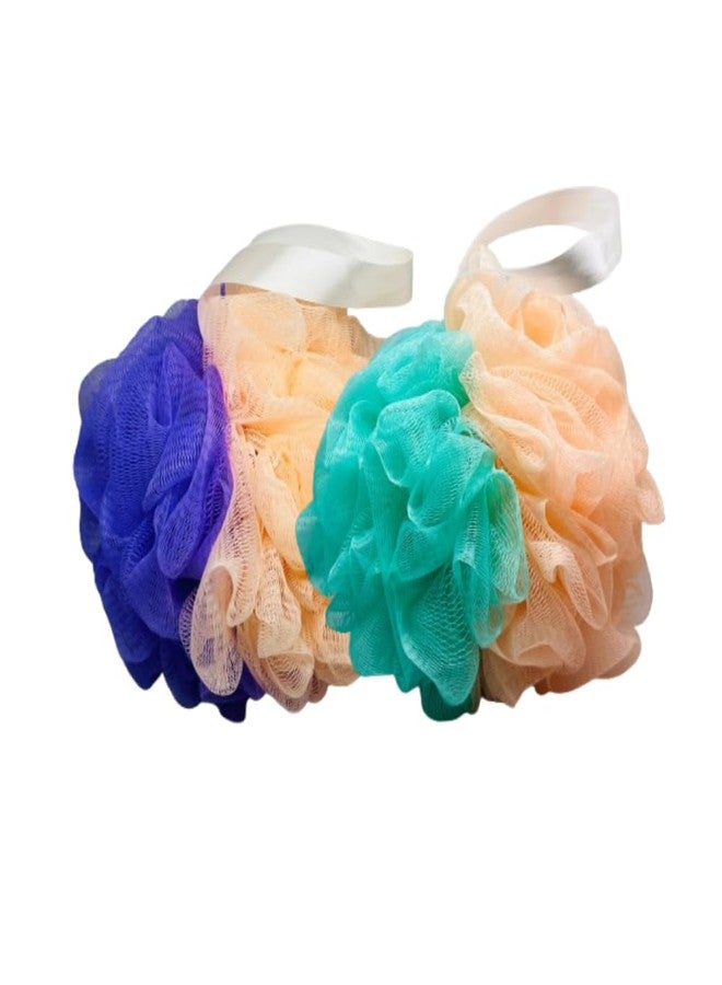 RAPIDO -Premium Dual-Color Loofah Set - 55g/ piece (2-Pack) - Unique Fruity Inspired Design(Blue and Turquise) - Image 1