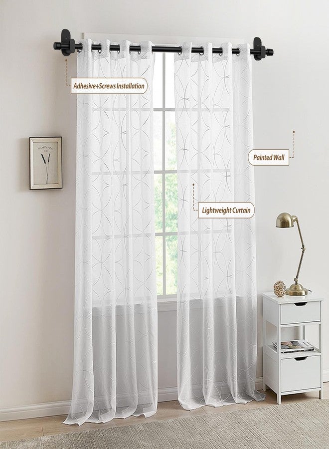HOTOZON Curtain Rods No Drilling 32 to 58 Inch, HOTOZON 5/8 Inches No Drill Curtain Rods for Windows 40 to 54 Inches(3.2-4.5 ft), Renter Friendly Adjustable Small Drapery Rod for Lightweight Curtains, Black - Image 5