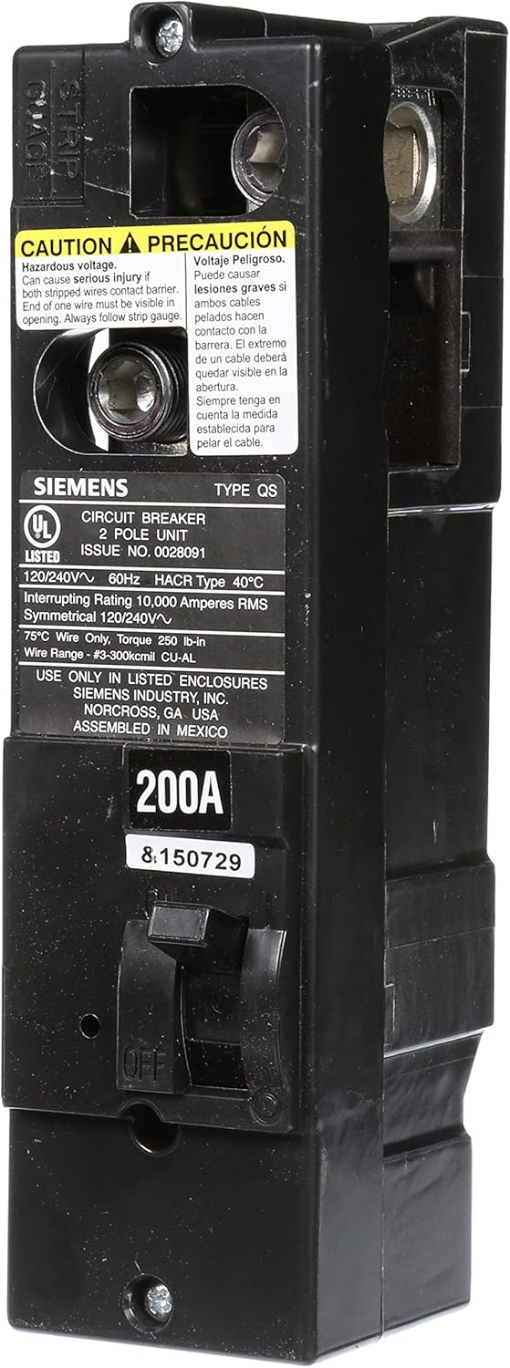 SIEMENS Siemens QS2200 QS Type 200Amp MultiFamily Main Breaker 10 KAIC Rated  - Image 1