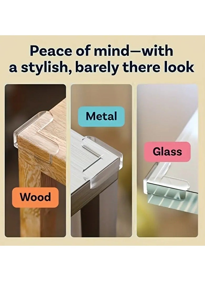 Little tots 12pcs Baby-Safe Clear Corner Guards - High-Resistant Adhesive Gel for Table, Furniture, Glass, Cabinet & More! Christmas, Halloween,  - Image 4