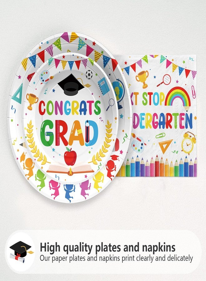 Grencian 200 Pcs Preschool Graduation Decorations Kindergarten Graduation Plates and Napkins 2026 Preschool Graduate Tableware Set for Kids Prek Graduate Class of 2026 Congrats Grad Party Supplies Serves 50 - Image 3