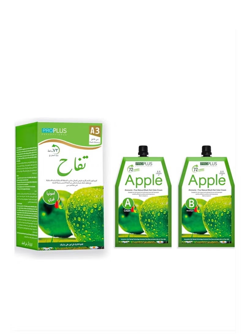 A3 Dark Brown Ammonia Free Hair Colour Cream - Image 1