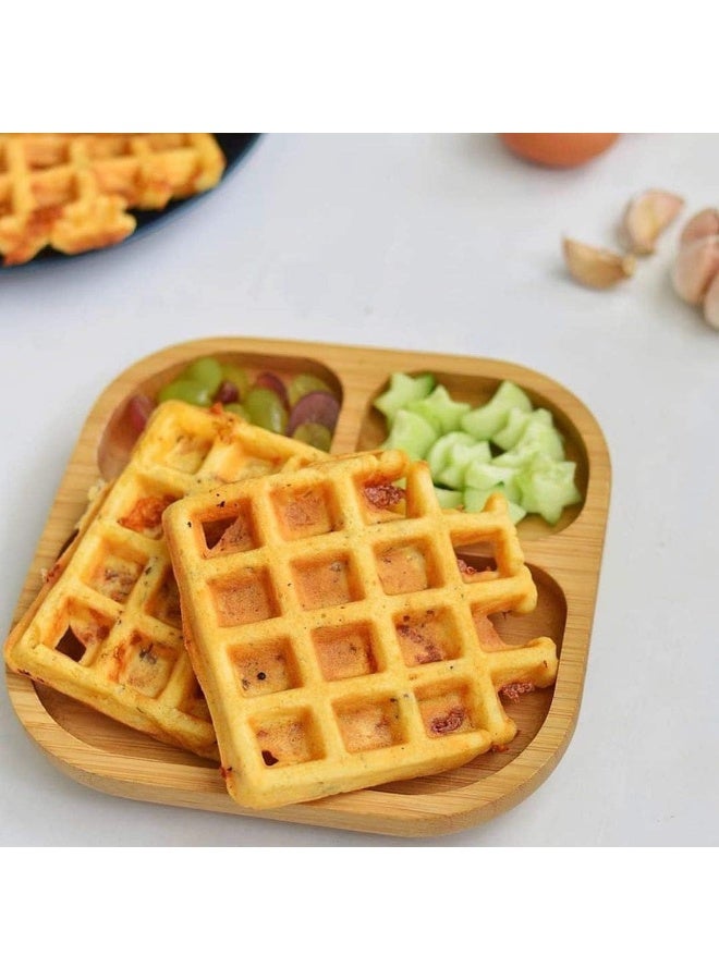 Youkoo kitchen Baby Toddler Stay Put Dish, Kids Suction Plate & Bowl, Bamboo Cute Dinnerware (Green Set) - Image 3