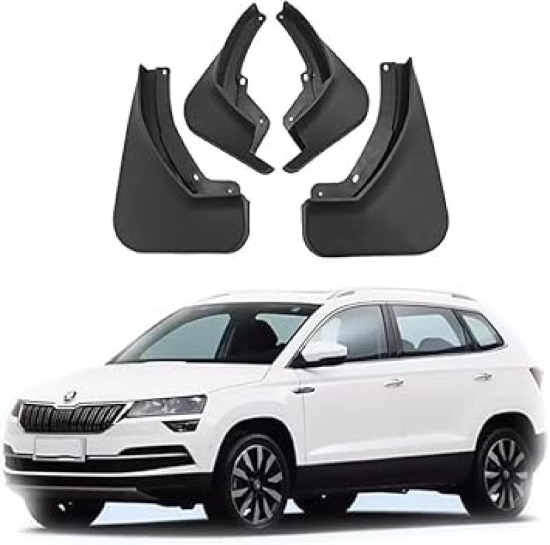 No Drill Mudflaps: 4 Pcs High-Quality ABS All Weather Mud Guards - Custom Fit For Skoda Karoq 2017-2025 For Vehicle Body Protection - Image 1
