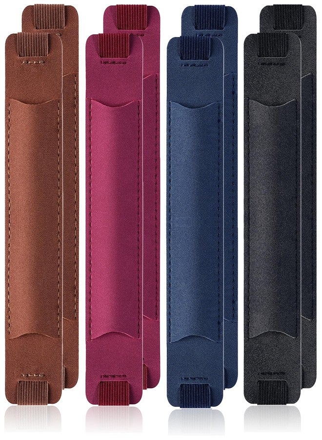 Binxus 8 Pcs Adjustable Pen Holder for Notebook Elastic Strap Band PU Leather Pen Sleeve Pouch for Notebook Planners Binders Books - Image 1