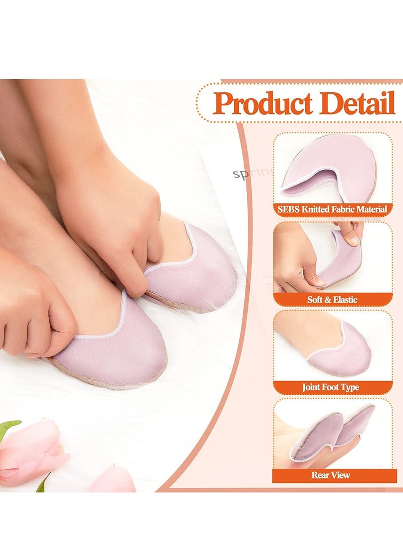 SOLARAE Toe Protectors, 2 Pairs Shoes Pouch Ballet Dance Pointe Socks Pad, Pads Covers for Women Heels, Relief Forefoot Pain Slipper, Anti-Slip Half - Image 3