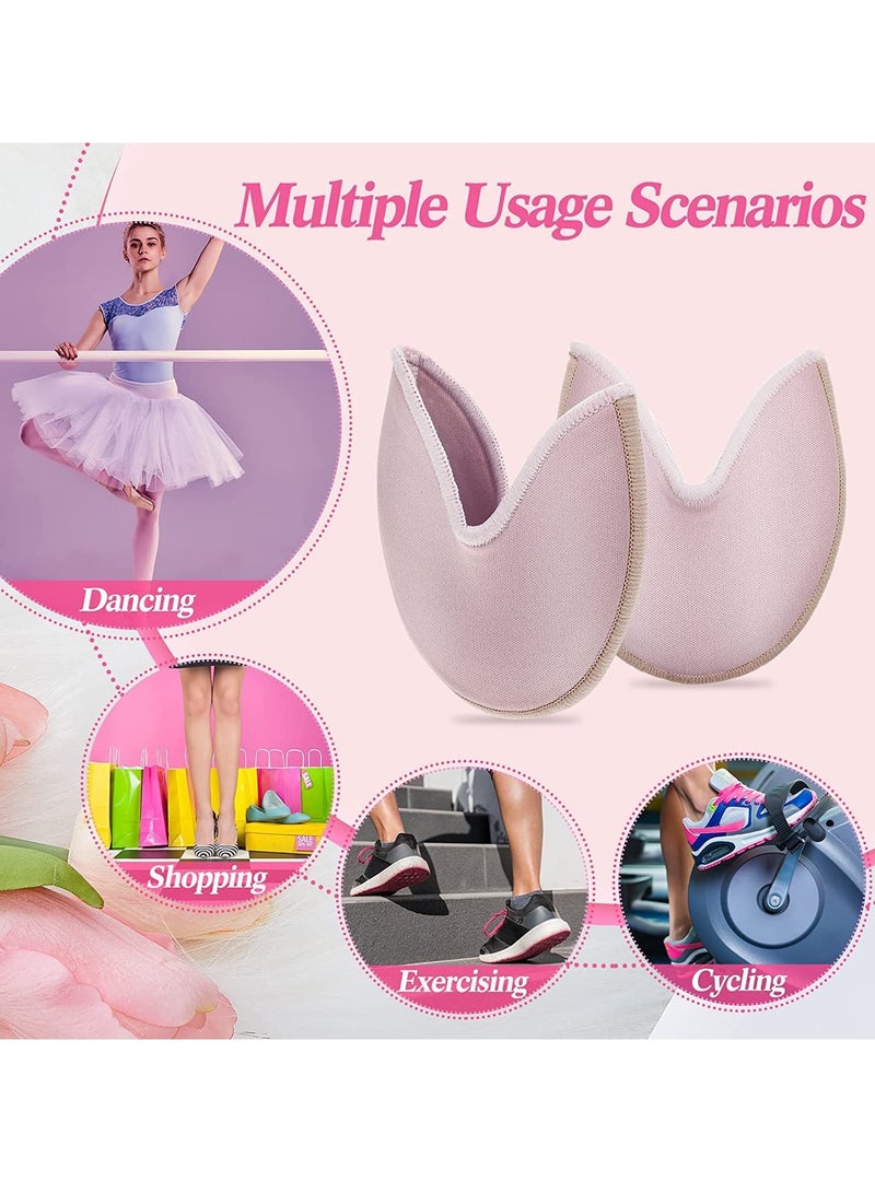SOLARAE Toe Protectors, 2 Pairs Shoes Pouch Ballet Dance Pointe Socks Pad, Pads Covers for Women Heels, Relief Forefoot Pain Slipper, Anti-Slip Half - Image 2