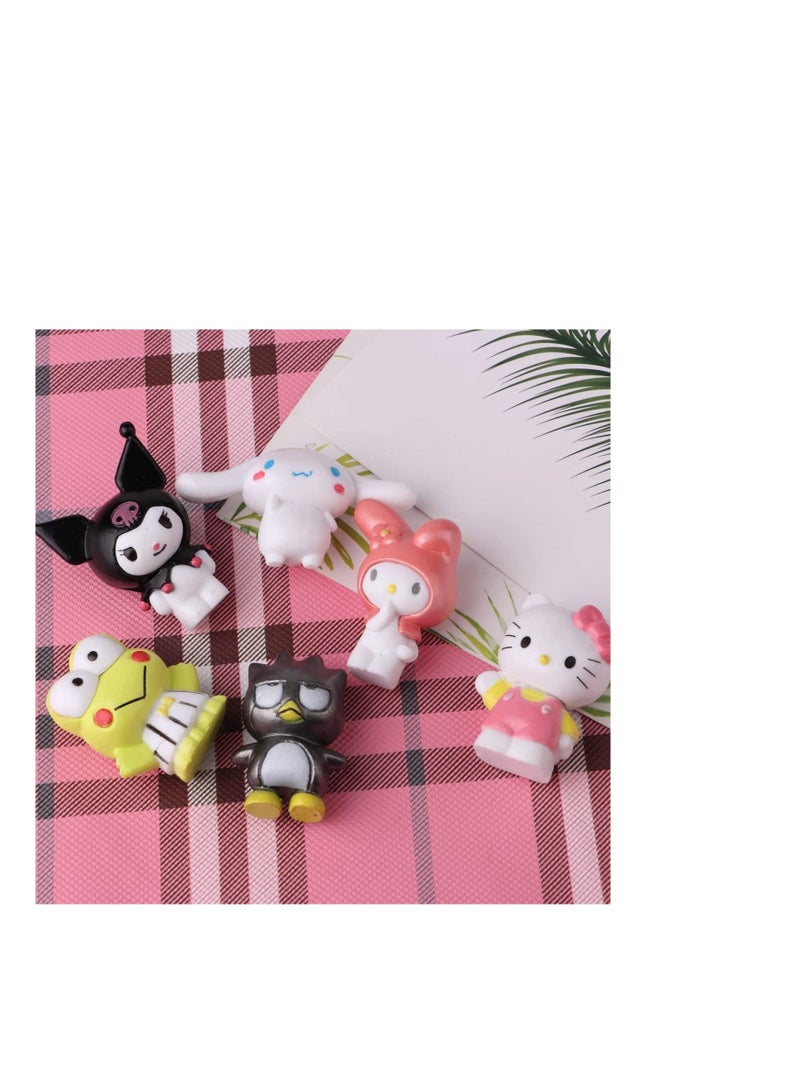 6 Pack C ute Lovely Characters Figurines Mini Animal Figure for Cake Topper, Kids Birthday Party Supplies Decorations, Bouquet, Charms, Cake pan, Plant Etc - Image 2