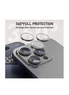Mezone Camera Lens Protector for iPhone 15 Pro/iPhone 15 Pro Max 3pcs Individual Lens Protectors, 9H Hardness, Anti-Scratch, Strong Absorption & Built to Resist Damage, Black  - Image 3