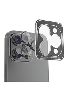 Mezone Camera Lens Protector for iPhone 15 Pro/iPhone 15 Pro Max 3pcs Individual Lens Protectors, 9H Hardness, Anti-Scratch, Strong Absorption & Built to Resist Damage, Black  - Image 1