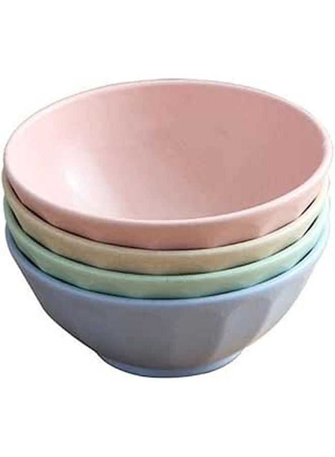 4 Piece Wheat Straw Bowls Set Microwave Dishwasher Safe for Soup Salad Pasta - Image 1