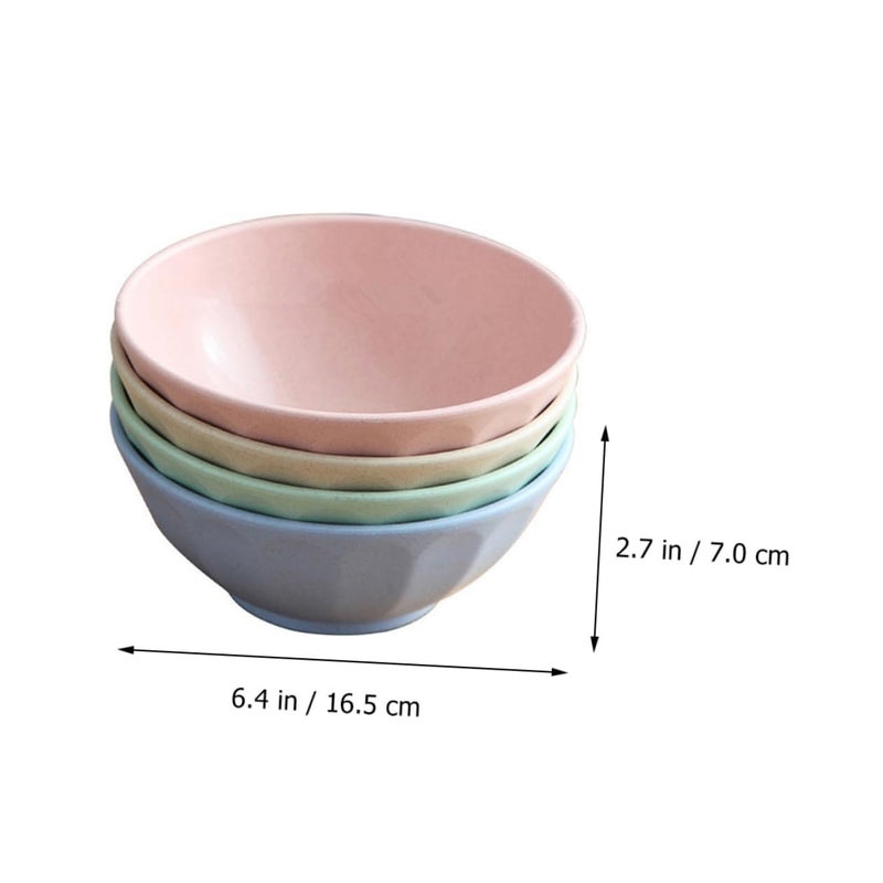 4 Piece Wheat Straw Bowls Set Microwave Dishwasher Safe for Soup Salad Pasta - Image 5